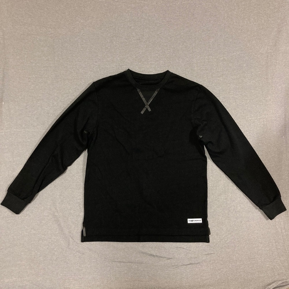 The Hundreds Mens Long Sleeve T-Shirt Black Crewneck Streetwear Size L Large‎